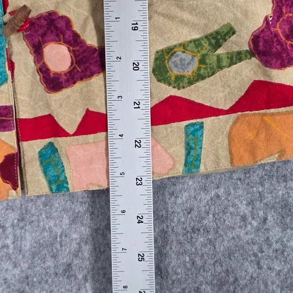 New Identity Blazer Jacket Primitive Abstract Animal Art India Cotton Boho sz M - Picture 5 of 6